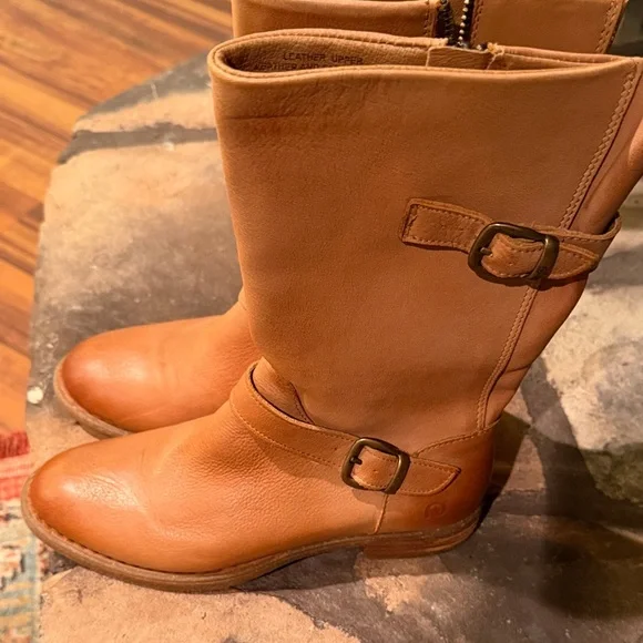Tan Leather Mid-Calf Boots - Picture 2 of 11
